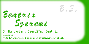 beatrix szeremi business card